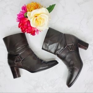 Cole Haan Brown Valerie Leather Ankle Booties Nike